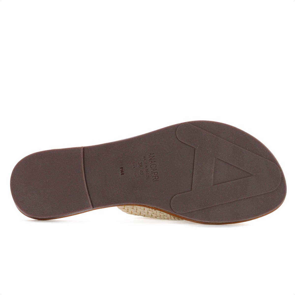 Rasteira Anacapri Tiras Cruzadas Trancada Perola Bege - Feminino Bege 6