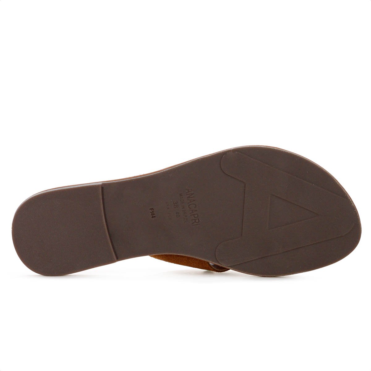 Rasteira Anacapri Tiras Cruzadas Pedrarias Marrom - Feminino Marrom 6