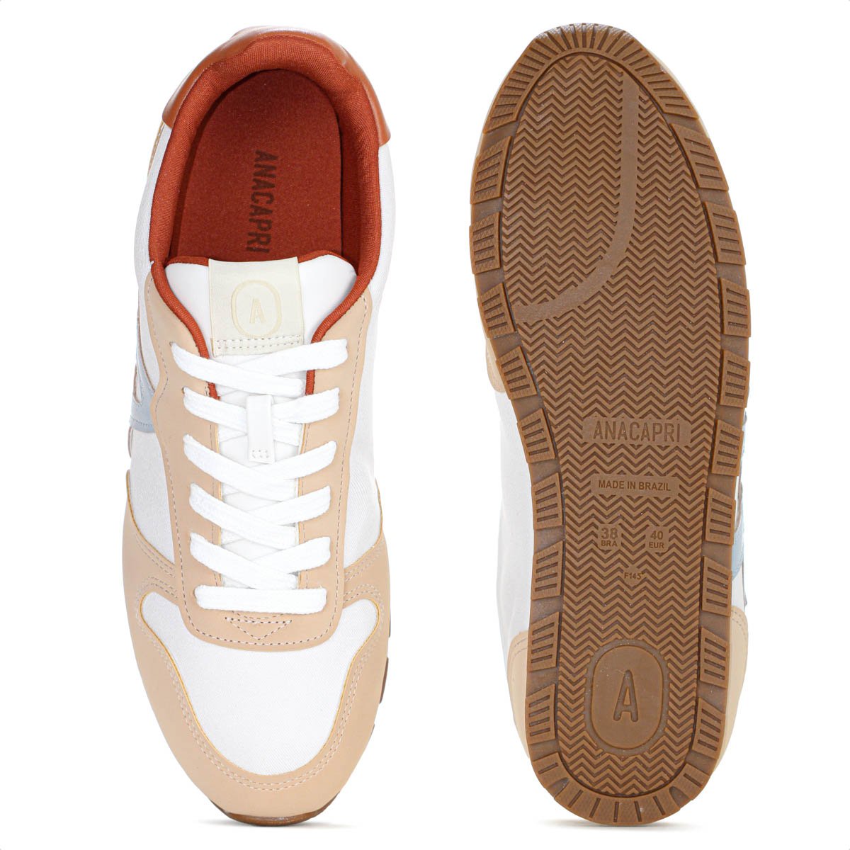 Tenis Anacapri Lola Branco Bege e Azul - Feminino Branco/Bege/Azul 4