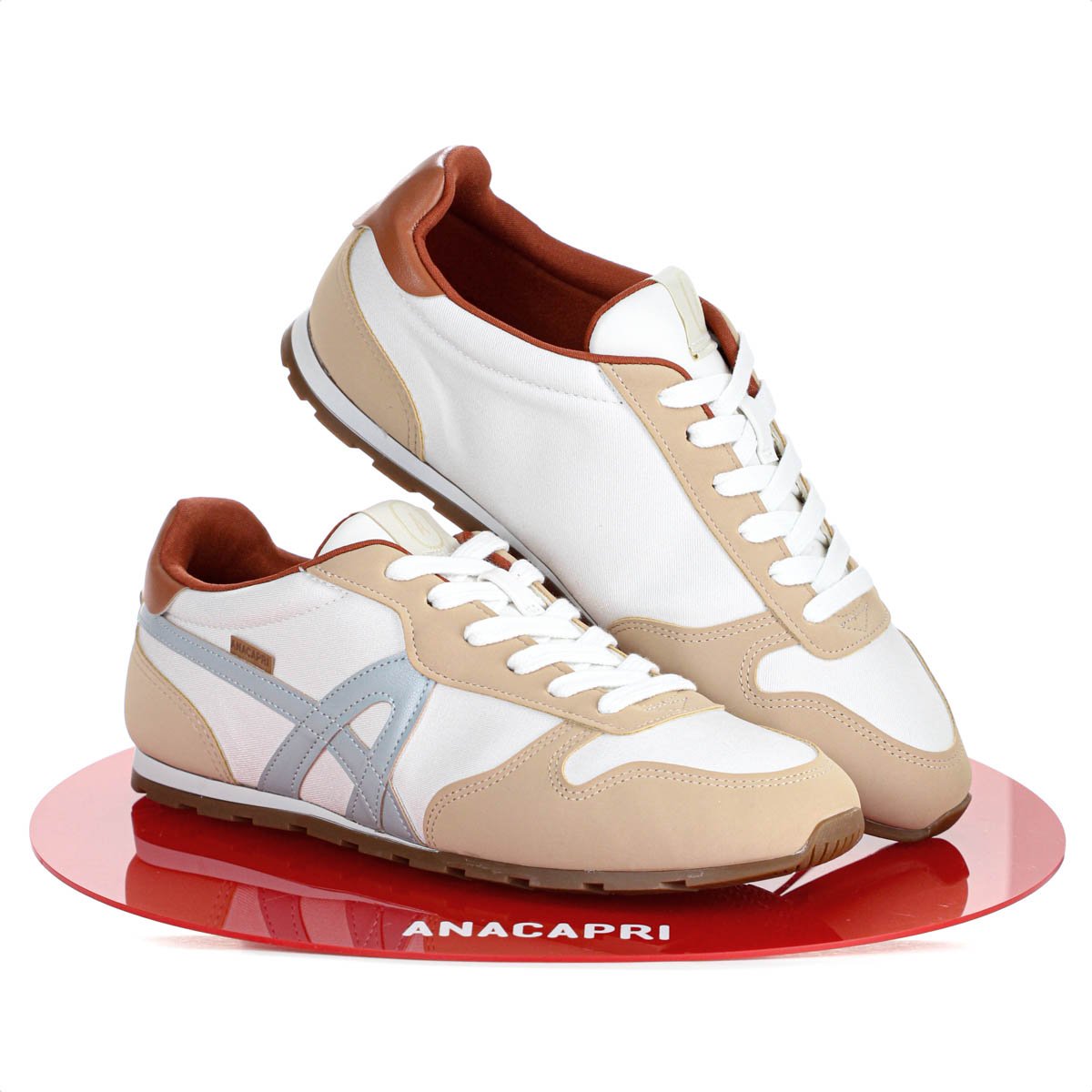 Tenis Anacapri Lola Branco Bege e Azul - Feminino Branco/Bege/Azul 8