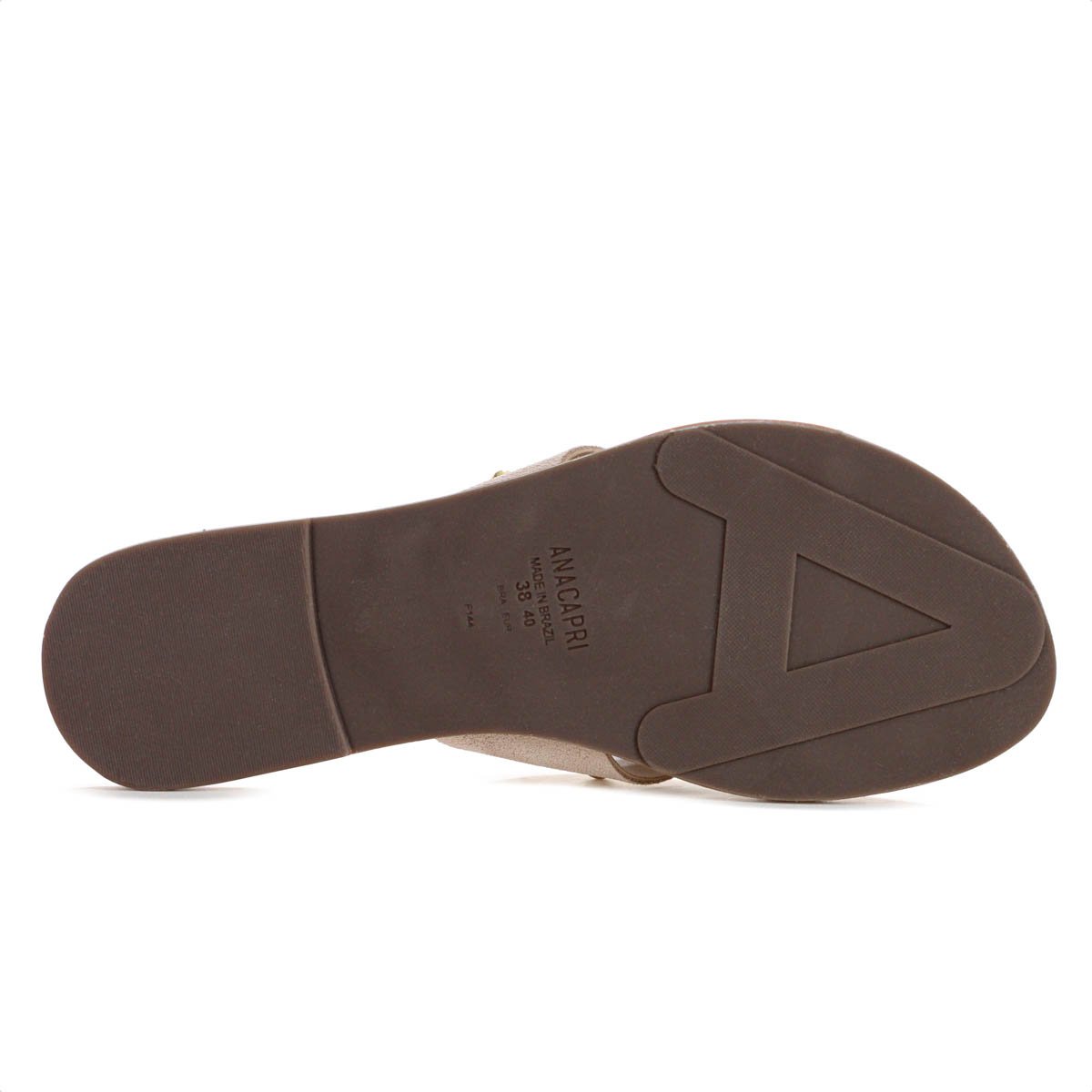 Rasteira Anacapri Tiras Cruzadas Pedrarias Bege Claro - Feminino Bege 6