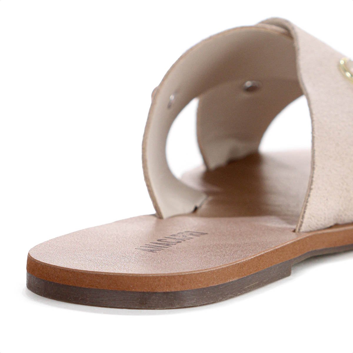 Rasteira Anacapri Tiras Cruzadas Pedrarias Bege Claro - Feminino Bege 9