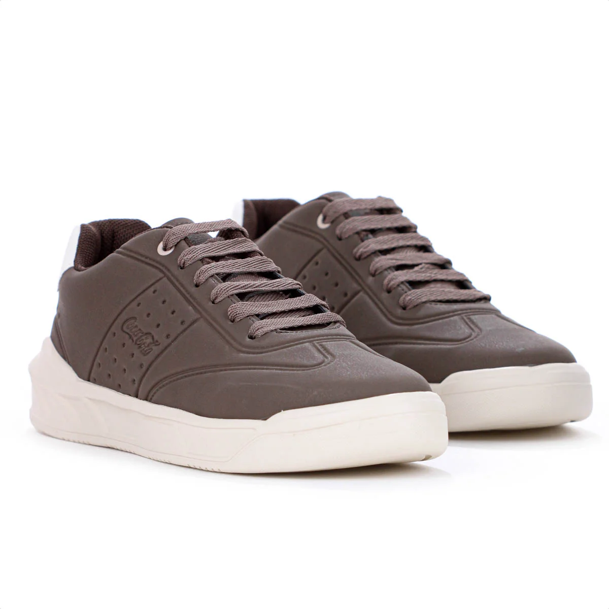 Tenis Coca Cola Soho Sky Marrom e Off White - Masculino Cinza 3