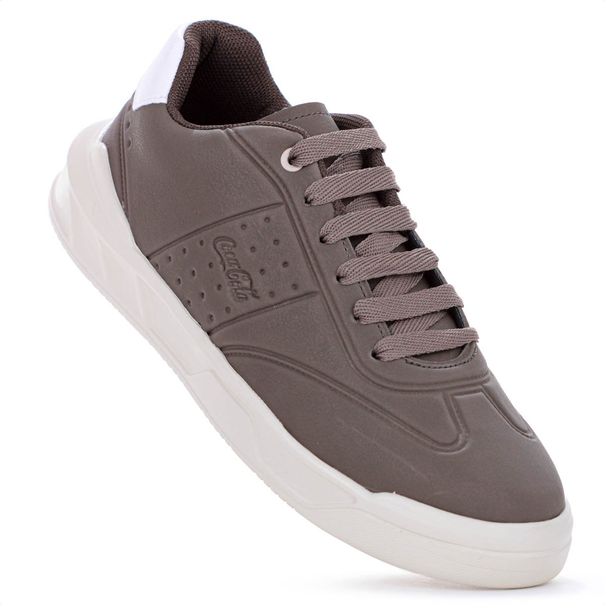 Tenis Coca Cola Soho Sky Marrom e Off White - Masculino Cinza 5