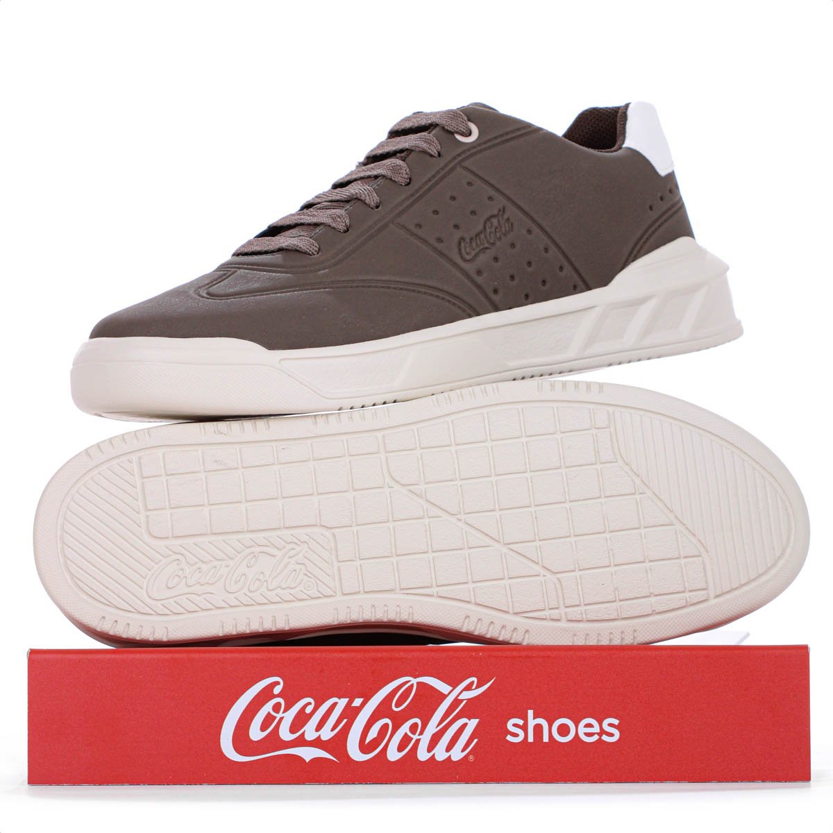 Tenis Coca Cola Soho Sky Marrom e Off White - Masculino Cinza 9