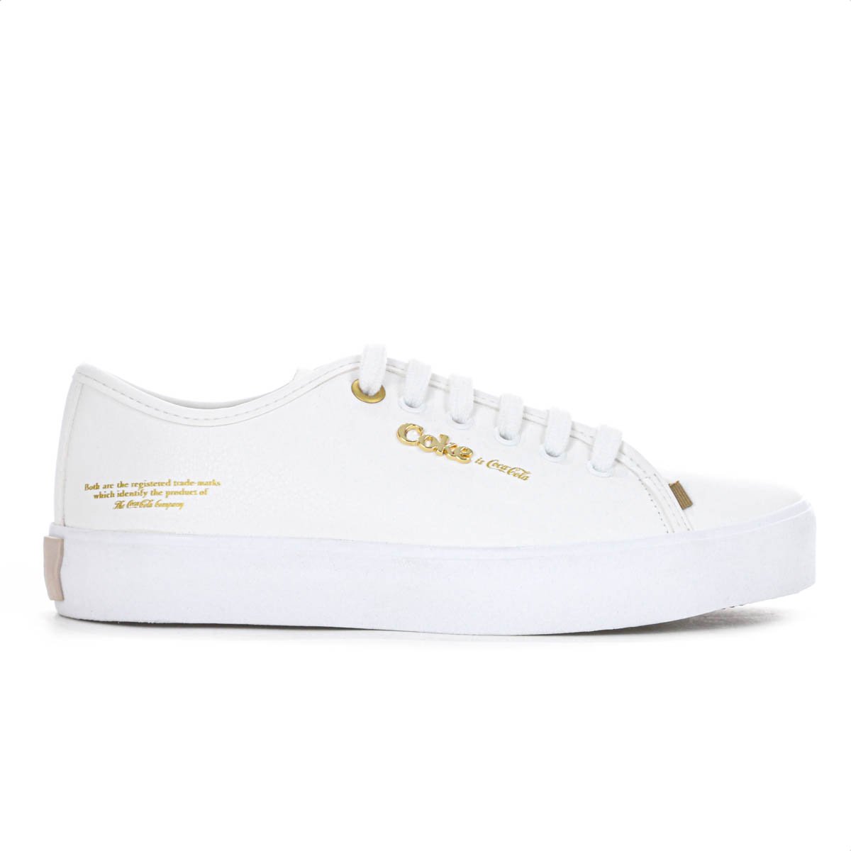 Tenis Coca Cola Key West Town Branco e Dourado - Feminino 