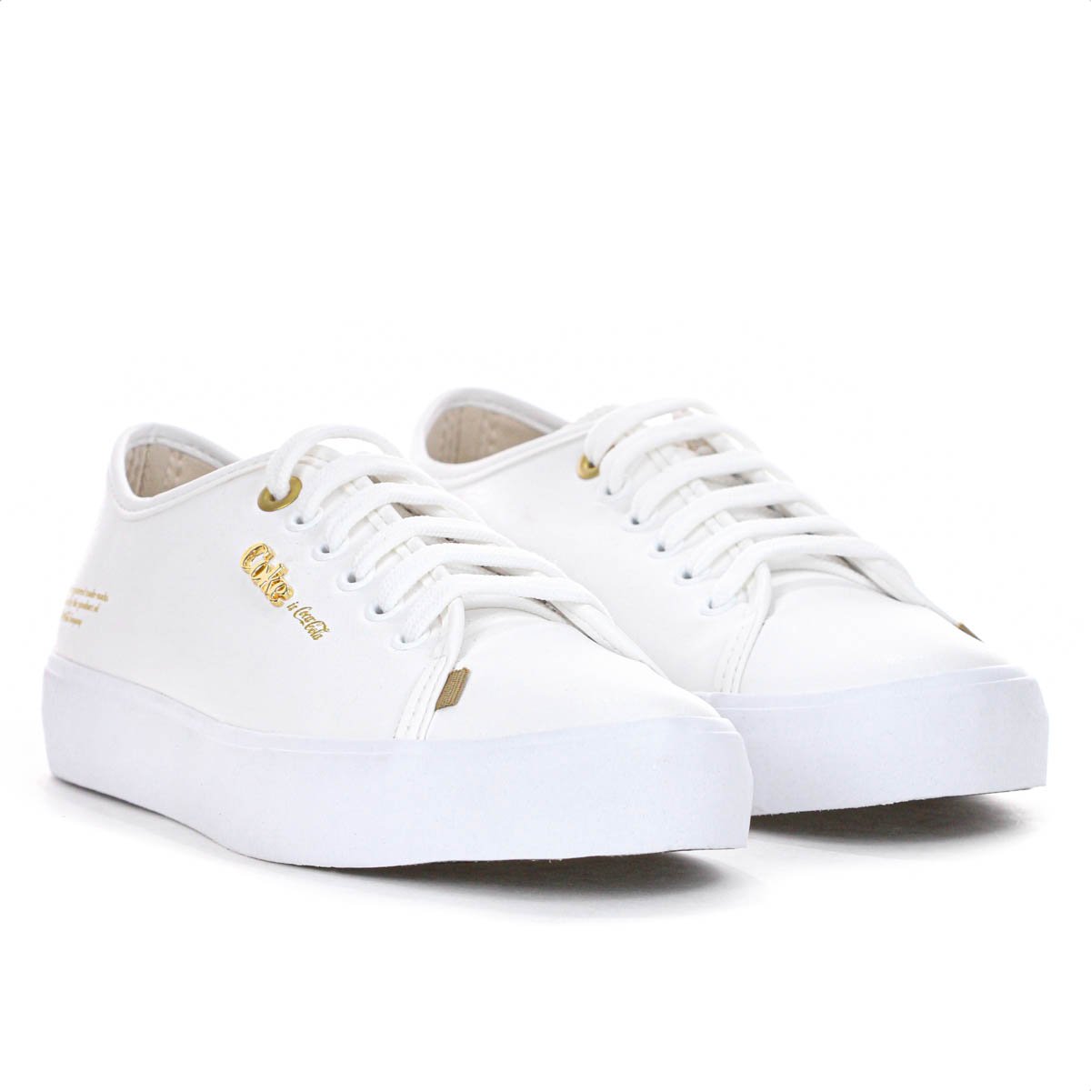 Tenis Coca Cola Key West Town Branco e Dourado - Feminino Branco 3