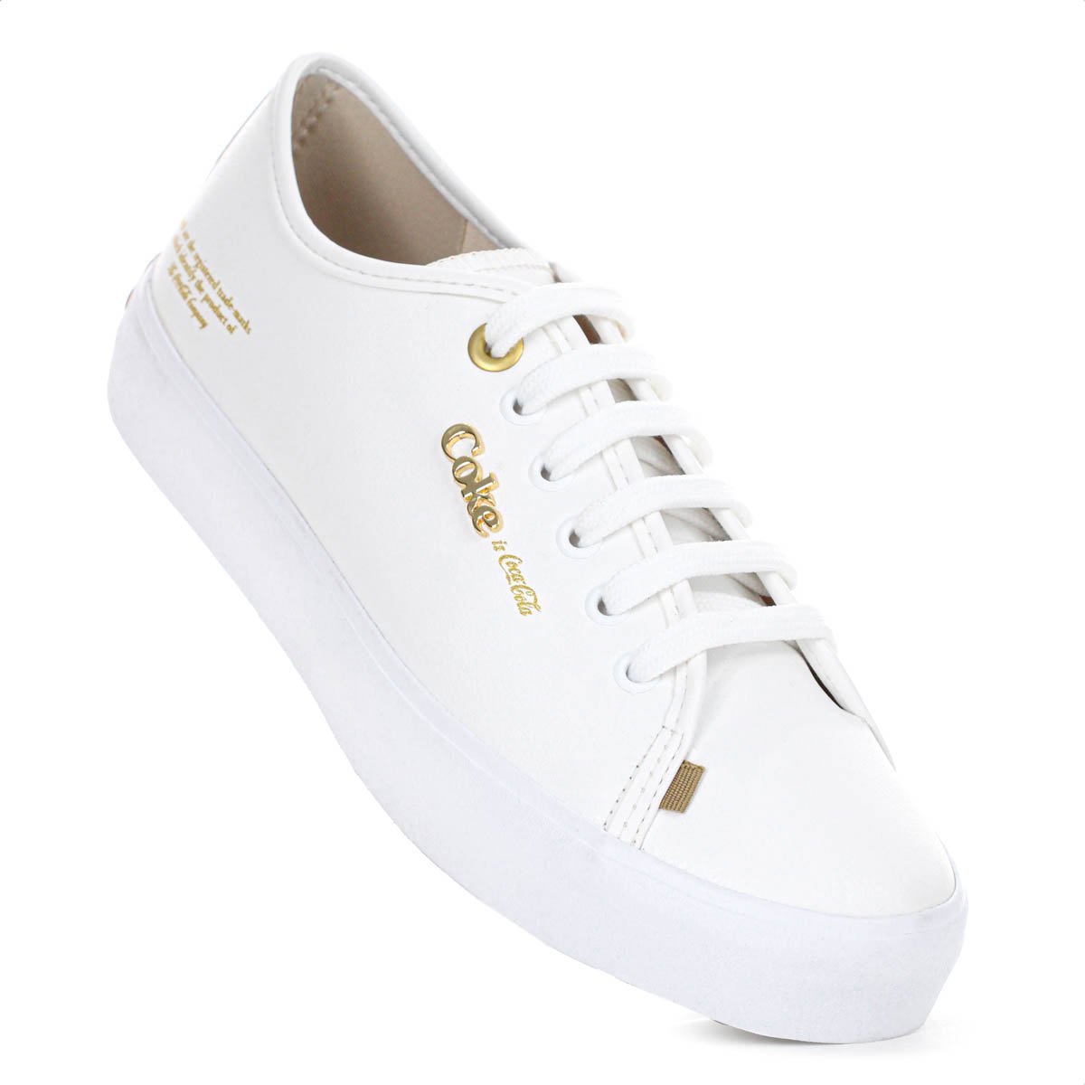Tenis Coca Cola Key West Town Branco e Dourado - Feminino Branco 5
