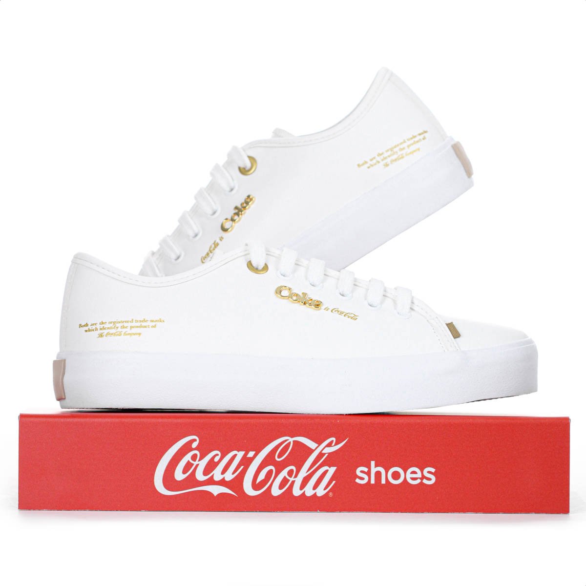 Tenis Coca Cola Key West Town Branco e Dourado - Feminino Branco 8