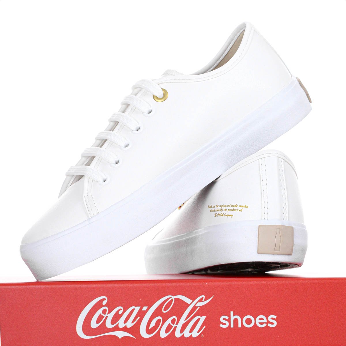 Tenis Coca Cola Key West Town Branco e Dourado - Feminino Branco 9