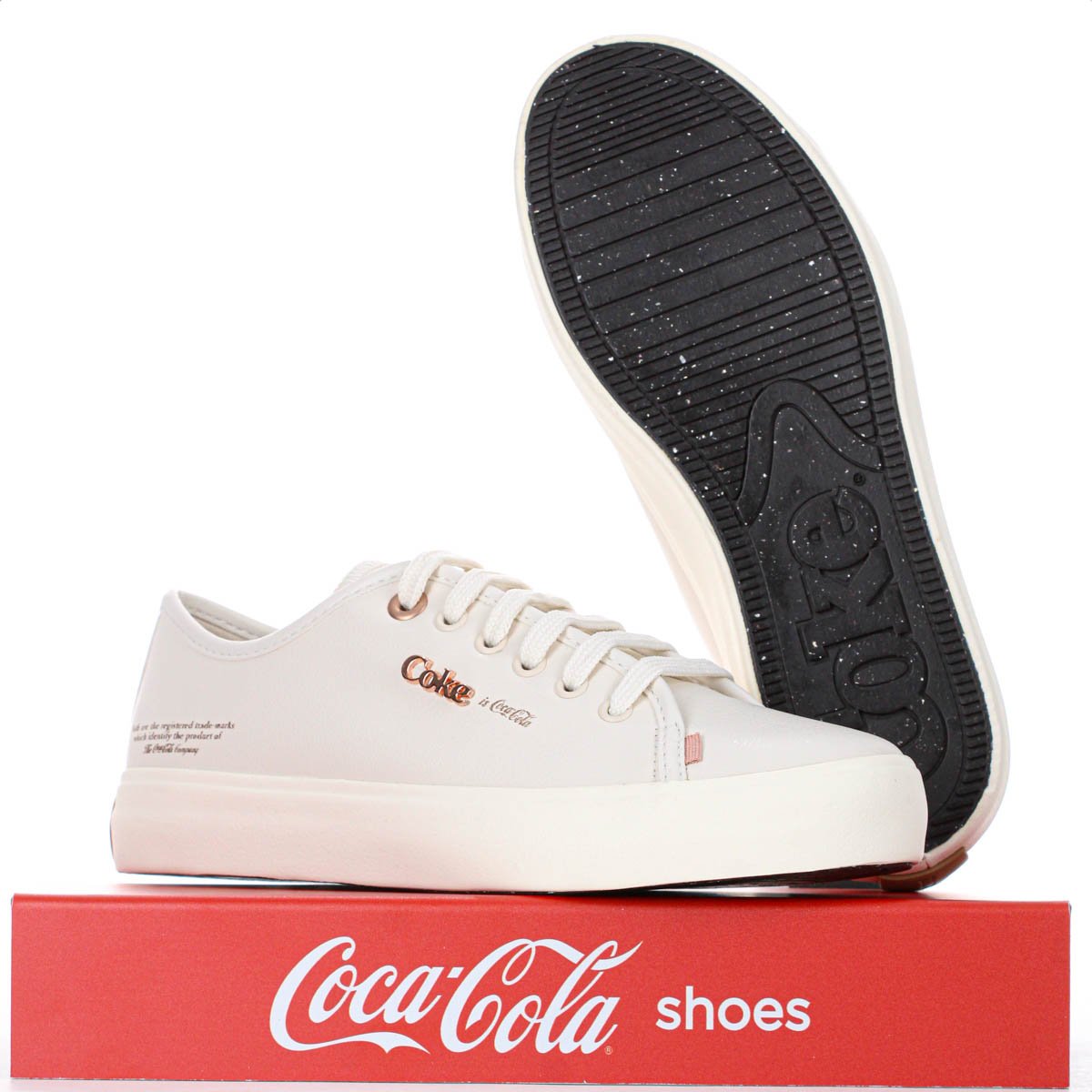 Tenis Coca Cola Key West Town Off White e Rose - Feminino Branco 10