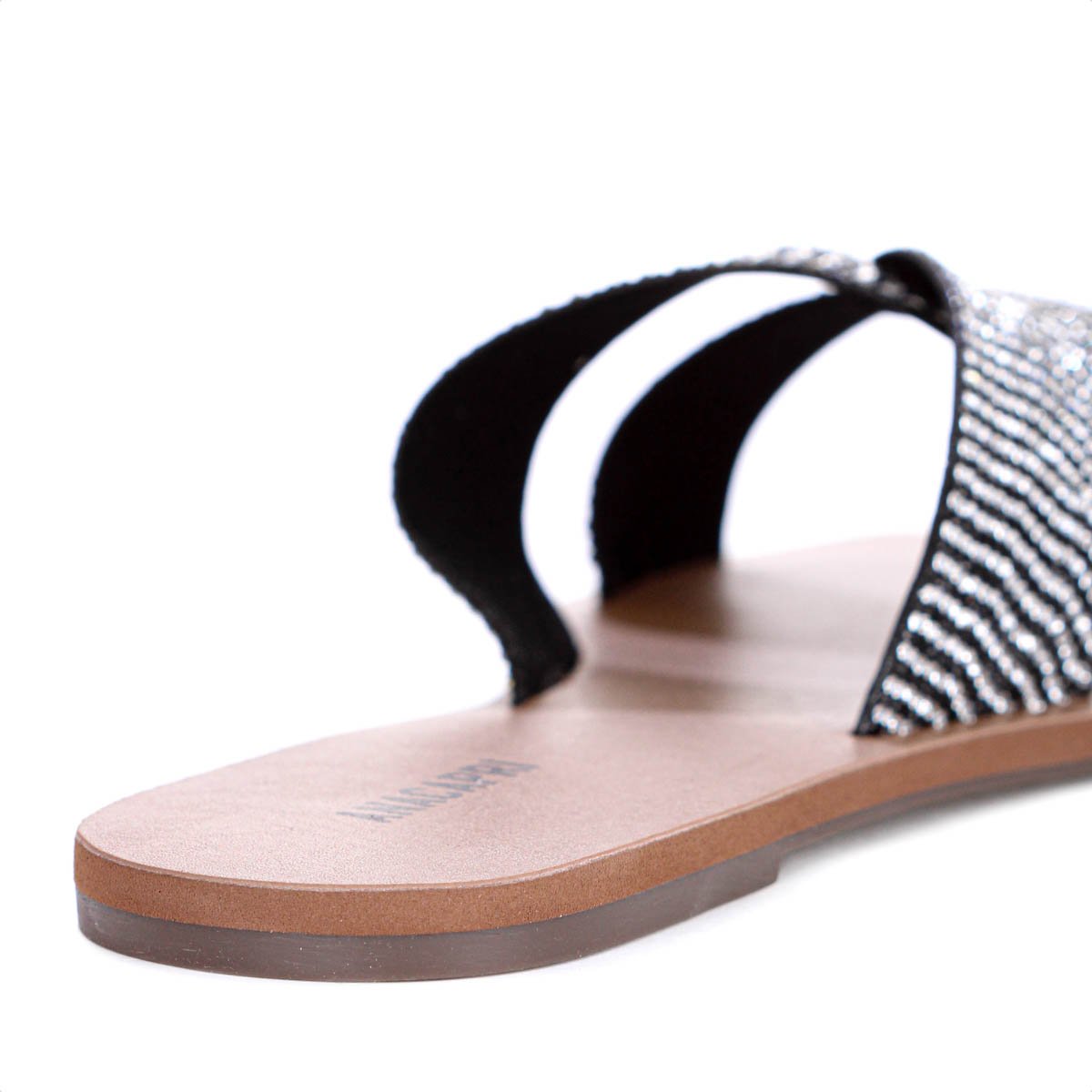 Rasteira Anacapri Tira Entrelacada Glitter Marrom Preto e Prata - Feminino Preto/Branco/Marrom 9