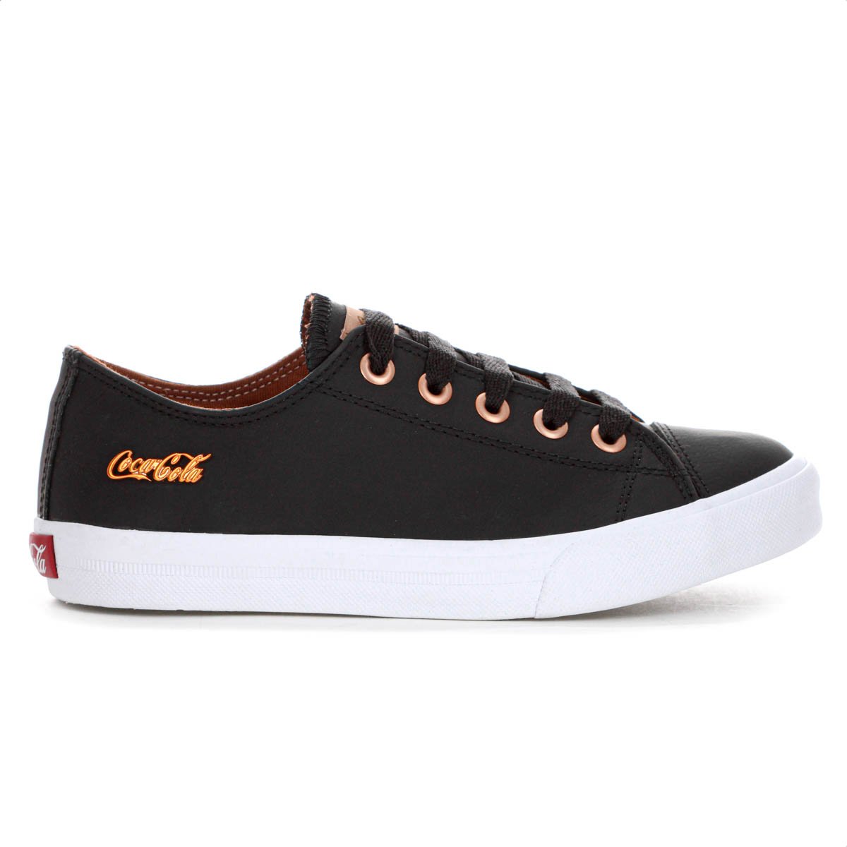 Tenis Coca Cola Atlanta Leather Preto e Cobre - Feminino