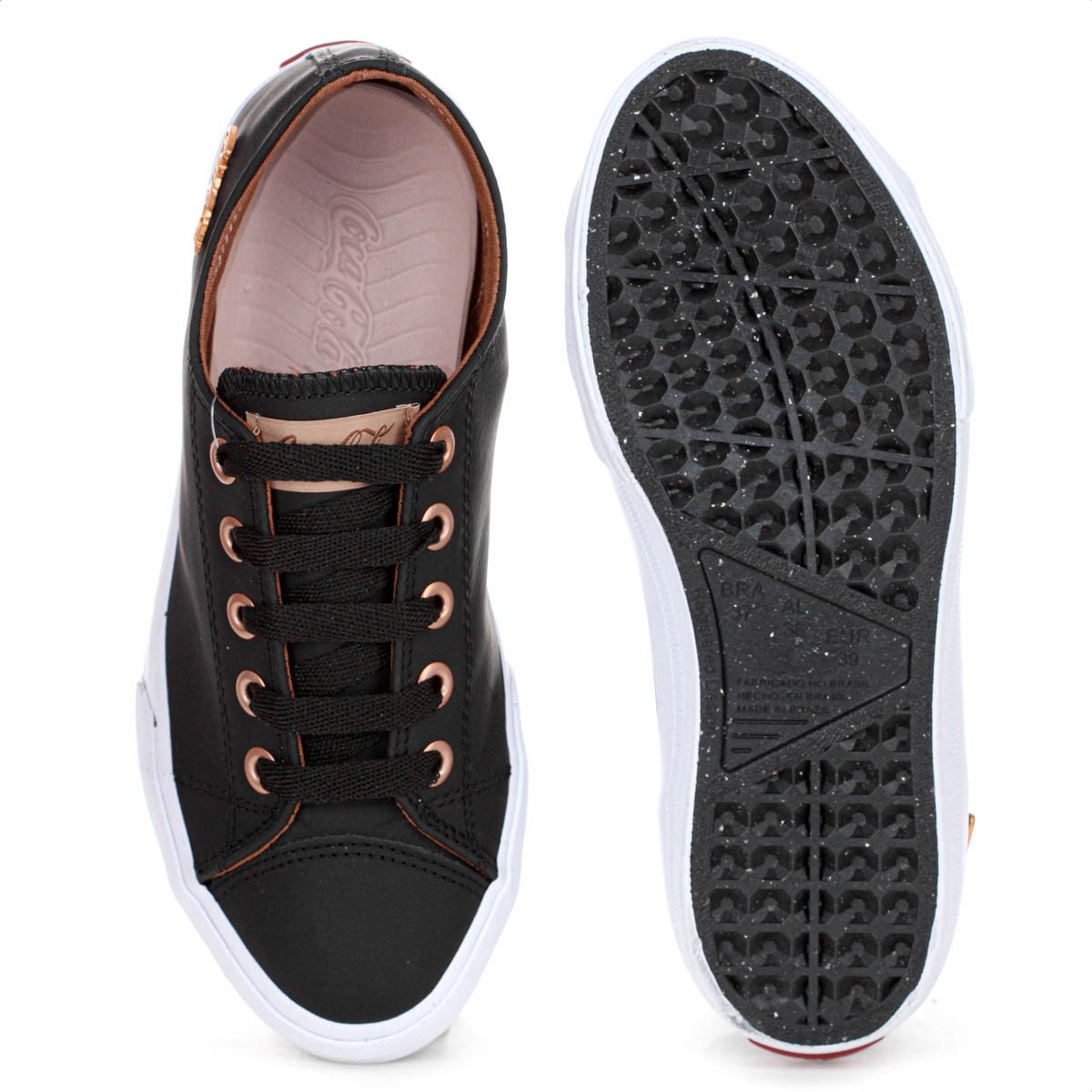 Tenis Coca Cola Atlanta Leather Preto e Cobre - Feminino Preto 4