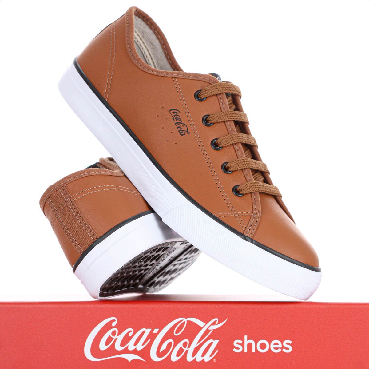 Tenis Coca Cola Stream Leather Marrom Caramelo - Feminino Marrom 8