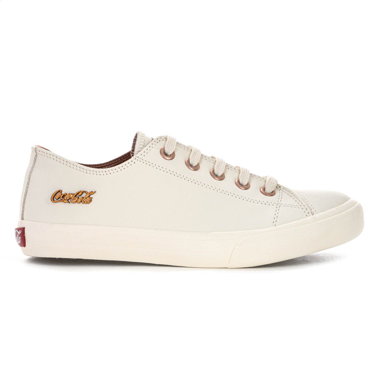 Tenis Coca Cola Atlanta Leather Off White e Cobre - Feminino