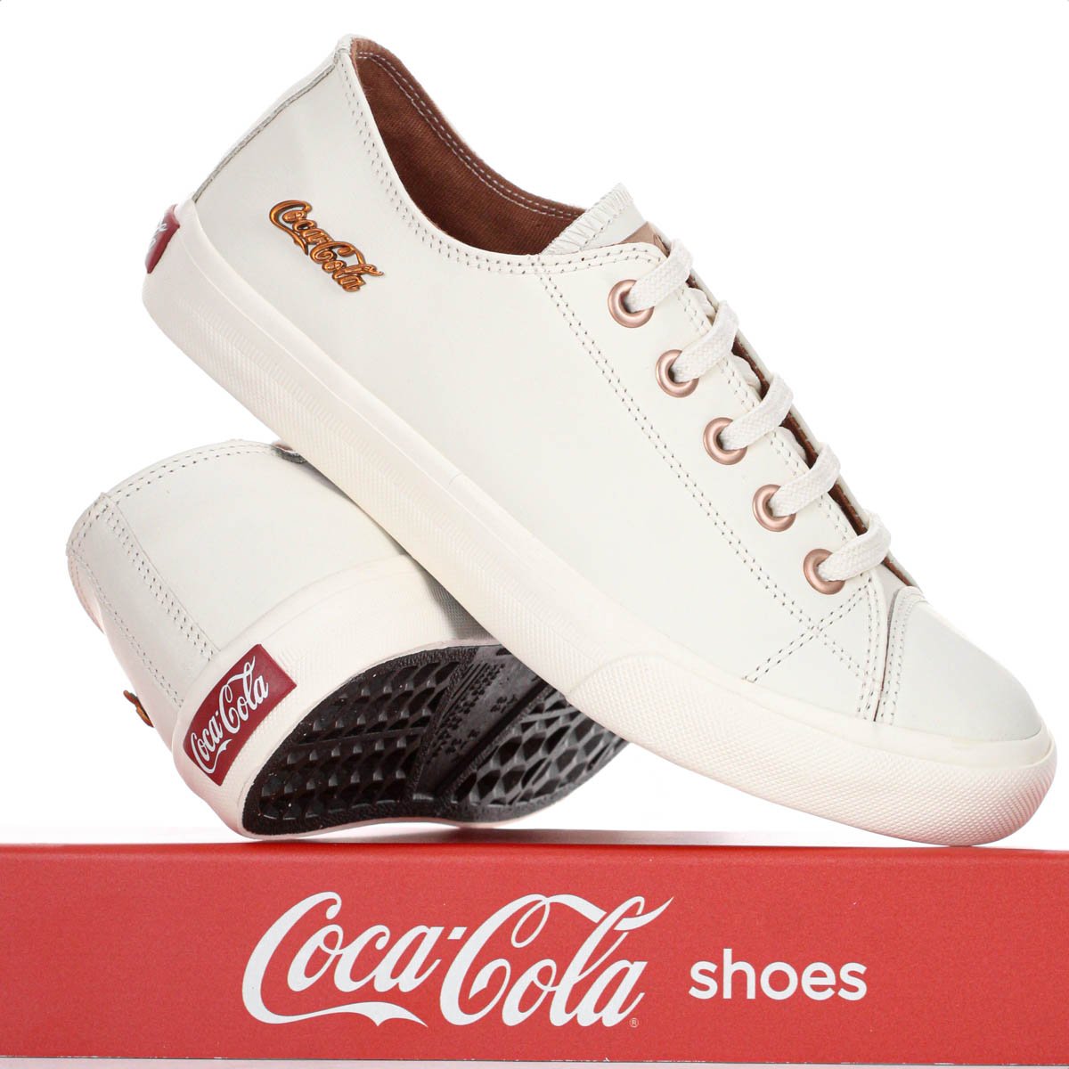 Tenis Coca Cola Atlanta Leather Off White e Cobre - Feminino Off White 10