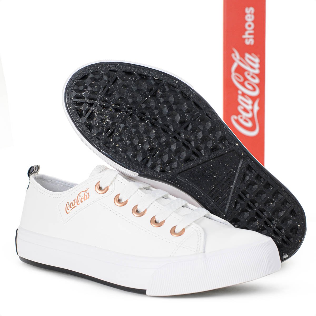 Tenis Coca Cola Atlanta Town Coke Branco e Cobre - Feminino Branco 9