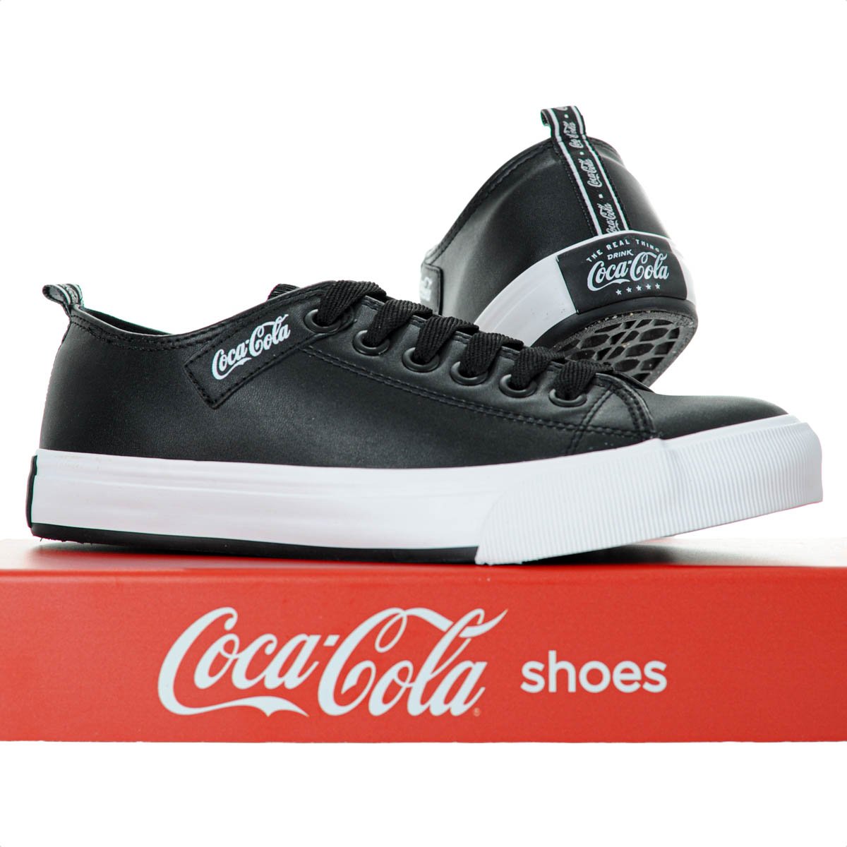 Tenis Coca Cola Atlanta Town Coke Preto e Branco - Feminino Preto 8