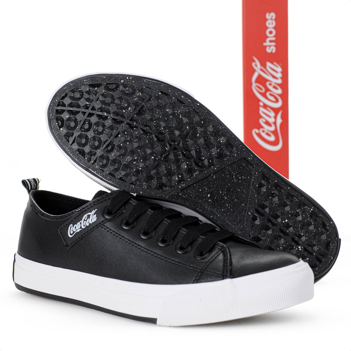 Tenis Coca Cola Atlanta Town Coke Preto e Branco - Feminino Preto 9