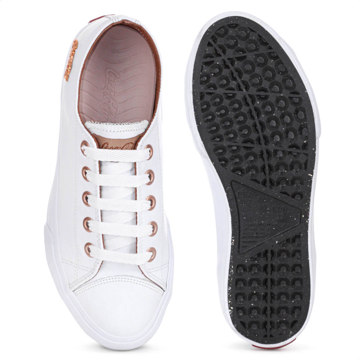 Tenis Coca Cola Atlanta Leather Branco e Cobre - Feminino Branco 4