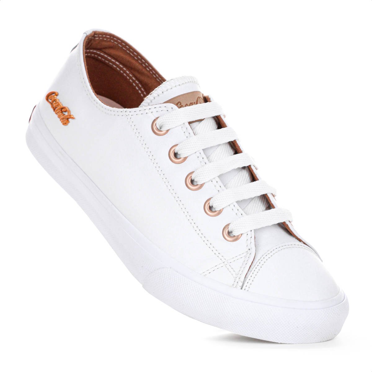 Tenis Coca Cola Atlanta Leather Branco e Cobre - Feminino Branco 5