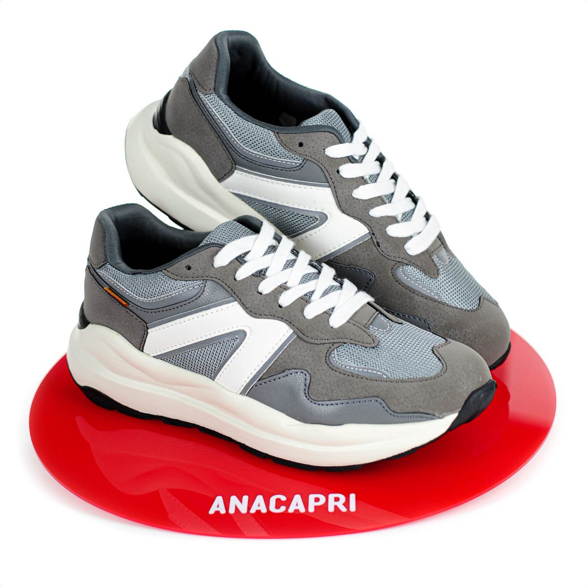 Tenis Anacapri Sporty Mia Virginia Fonseca Cinza Branco e Preto- Feminino Cinza 8