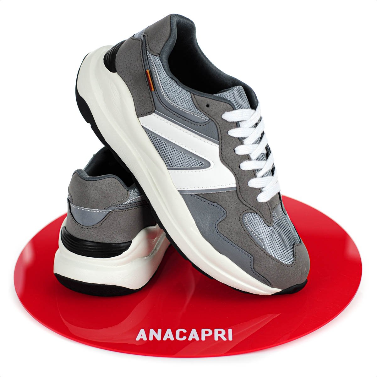 Tenis Anacapri Sporty Mia Virginia Fonseca Cinza Branco e Preto- Feminino Cinza 9