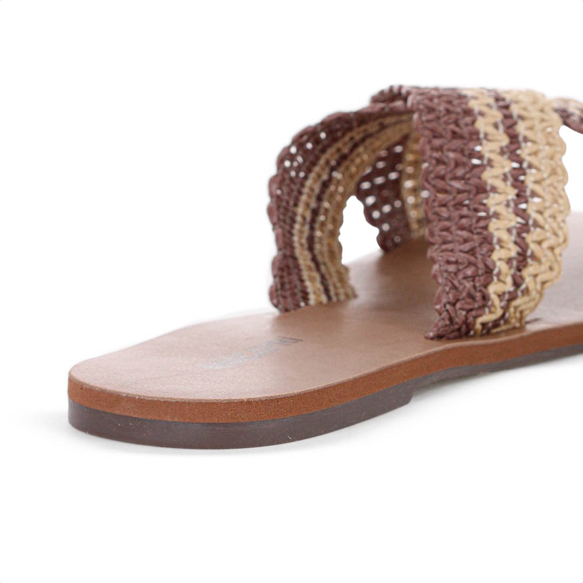 Rasteira Anacapri Tiras Cruzadas ZigZag Natural Marrom e Bege - Feminino Marrom 9