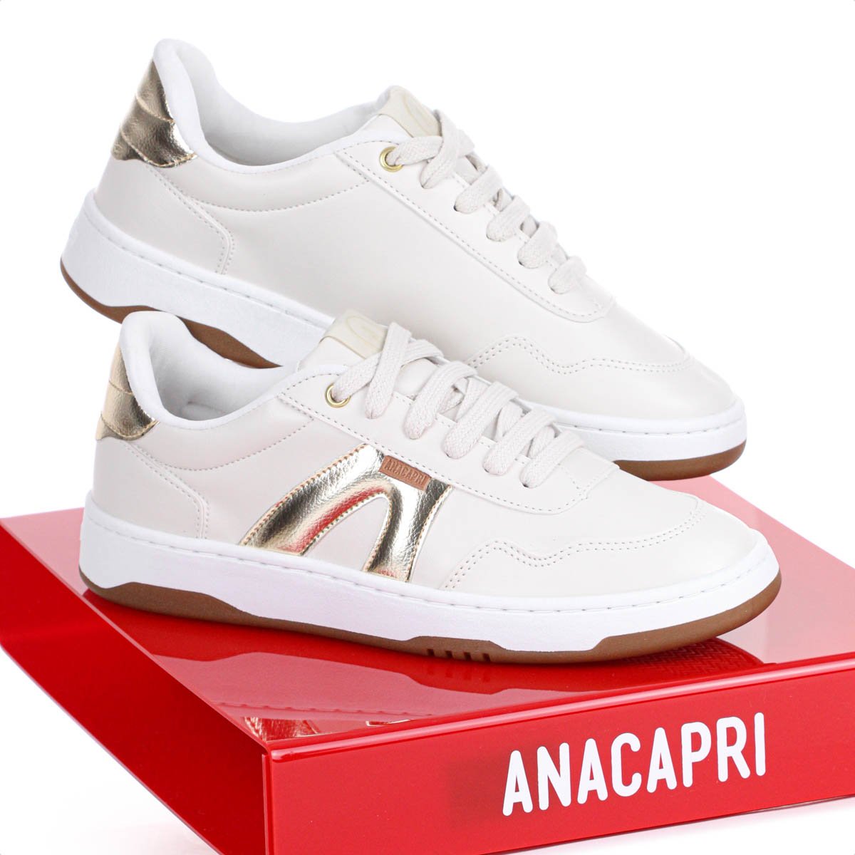 Tenis Anacapri AC1119 Virginia Fonseca Bege e Dourado - Feminino Bege 8