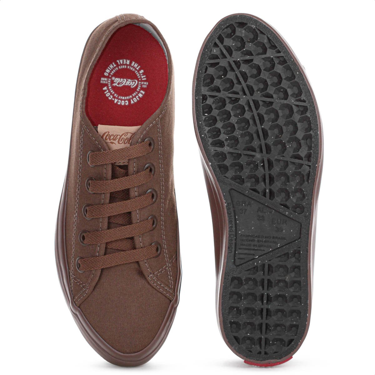 Tenis Coca Cola Stream Mono Canvas Marrom Escuro - Feminino Marrom 4