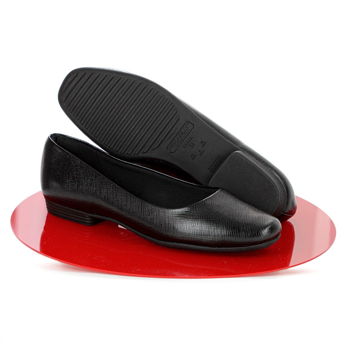 Sapatilha Piccadilly Napa Lux Texturizada Preto - Feminino Preto 10