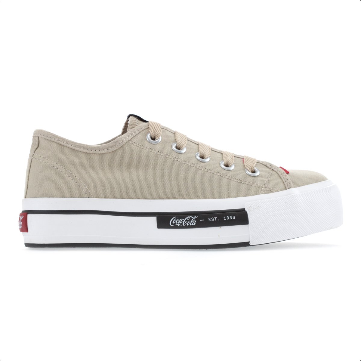 Tenis Coca Cola Daytona Plataforma Canvas Areia - Feminino