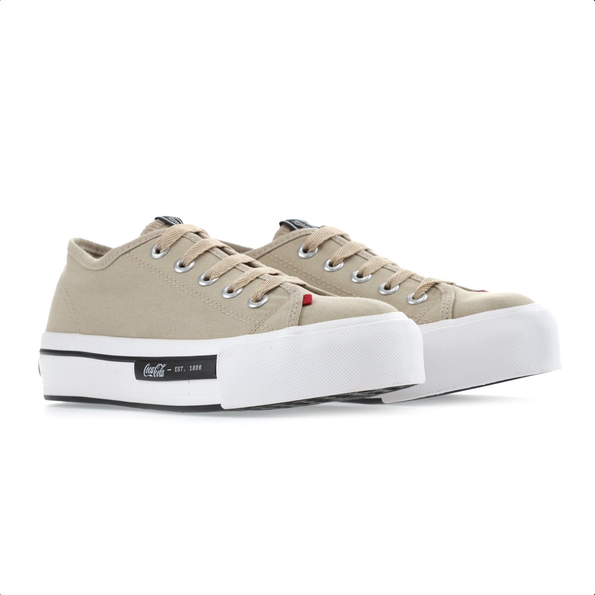 Tenis Coca Cola Daytona Plataforma Canvas Areia - Feminino Caqui 3