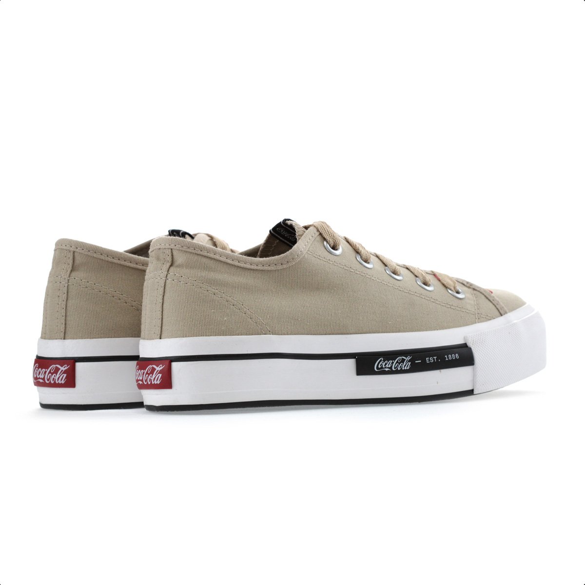Tenis Coca Cola Daytona Plataforma Canvas Areia - Feminino Caqui 4