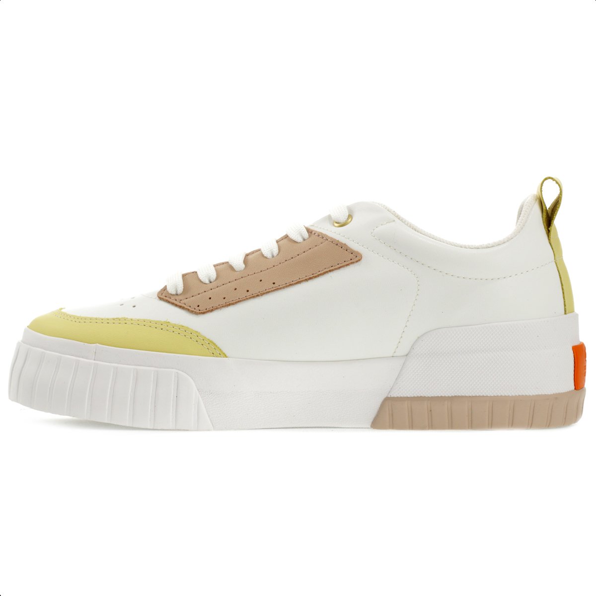 Tenis Coca Cola Rio Coast Branco Marrom e Amarelo - Feminino Branco 2