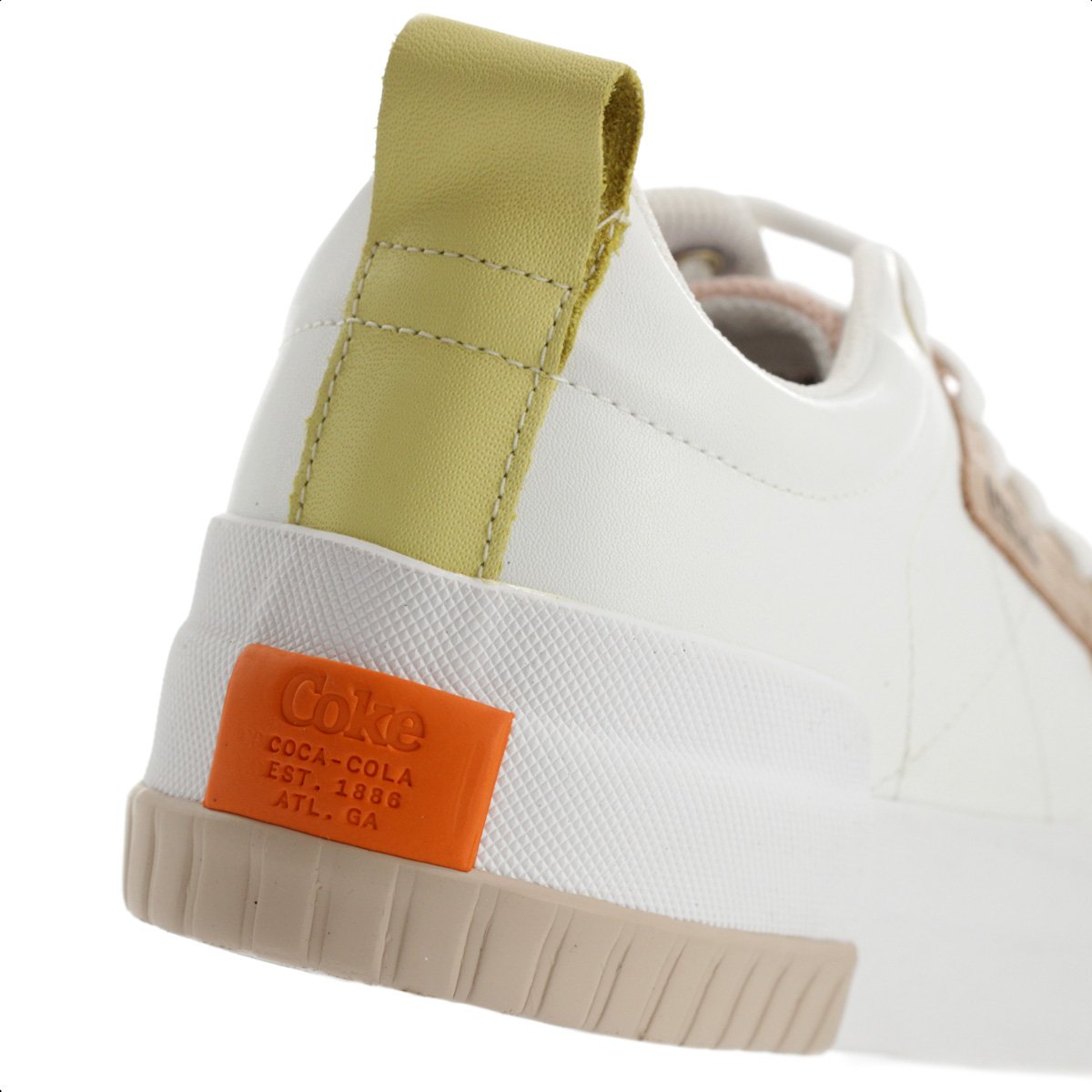 Tenis Coca Cola Rio Coast Branco Marrom e Amarelo - Feminino Branco 8