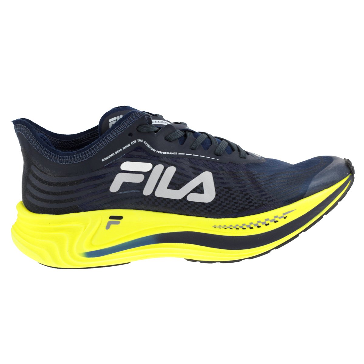 Tenis Fila Racer Carbon Azul Escuro e Amarelo - Masculino