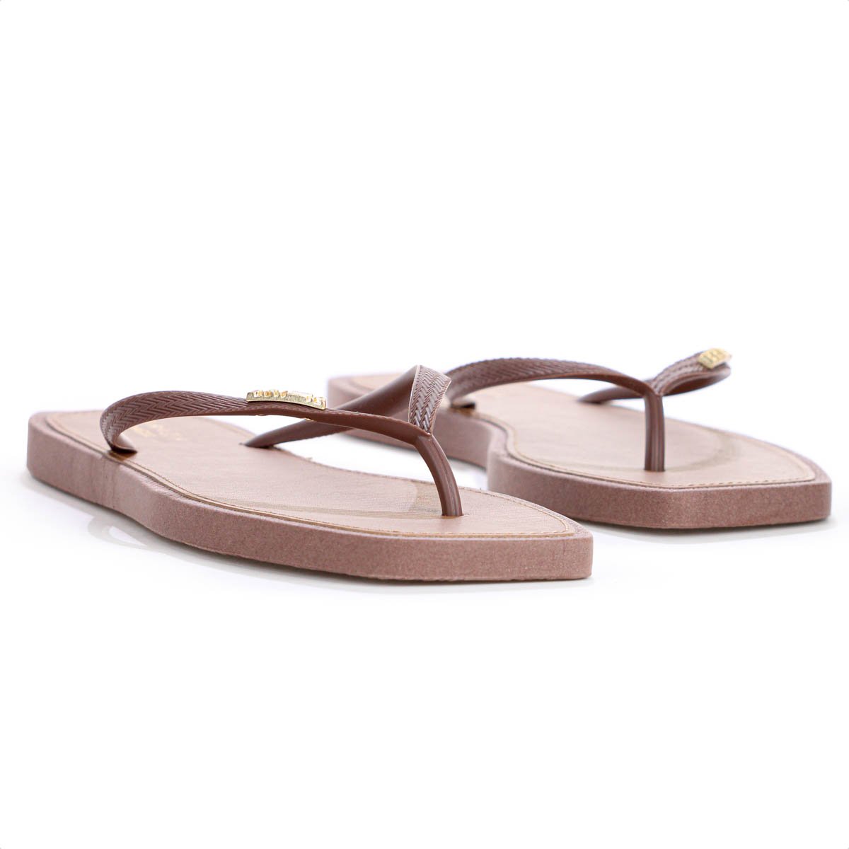 Chinelo Brizza Arezzo Bico Quadrado Marrom - Feminino Marrom 2
