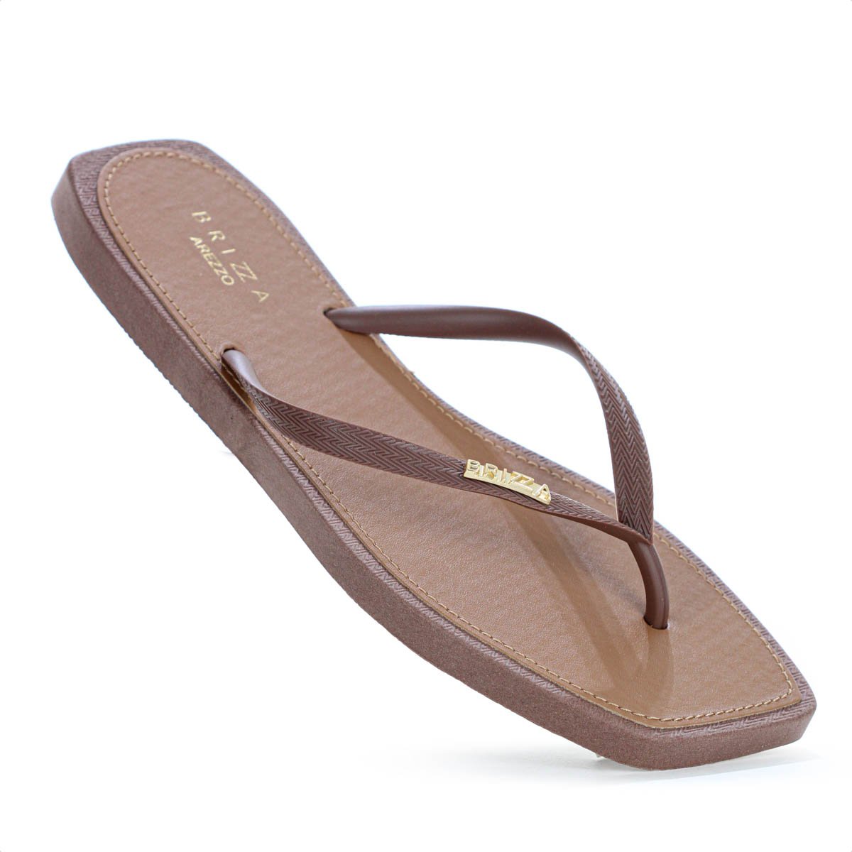 Chinelo Brizza Arezzo Bico Quadrado Marrom - Feminino Marrom 6