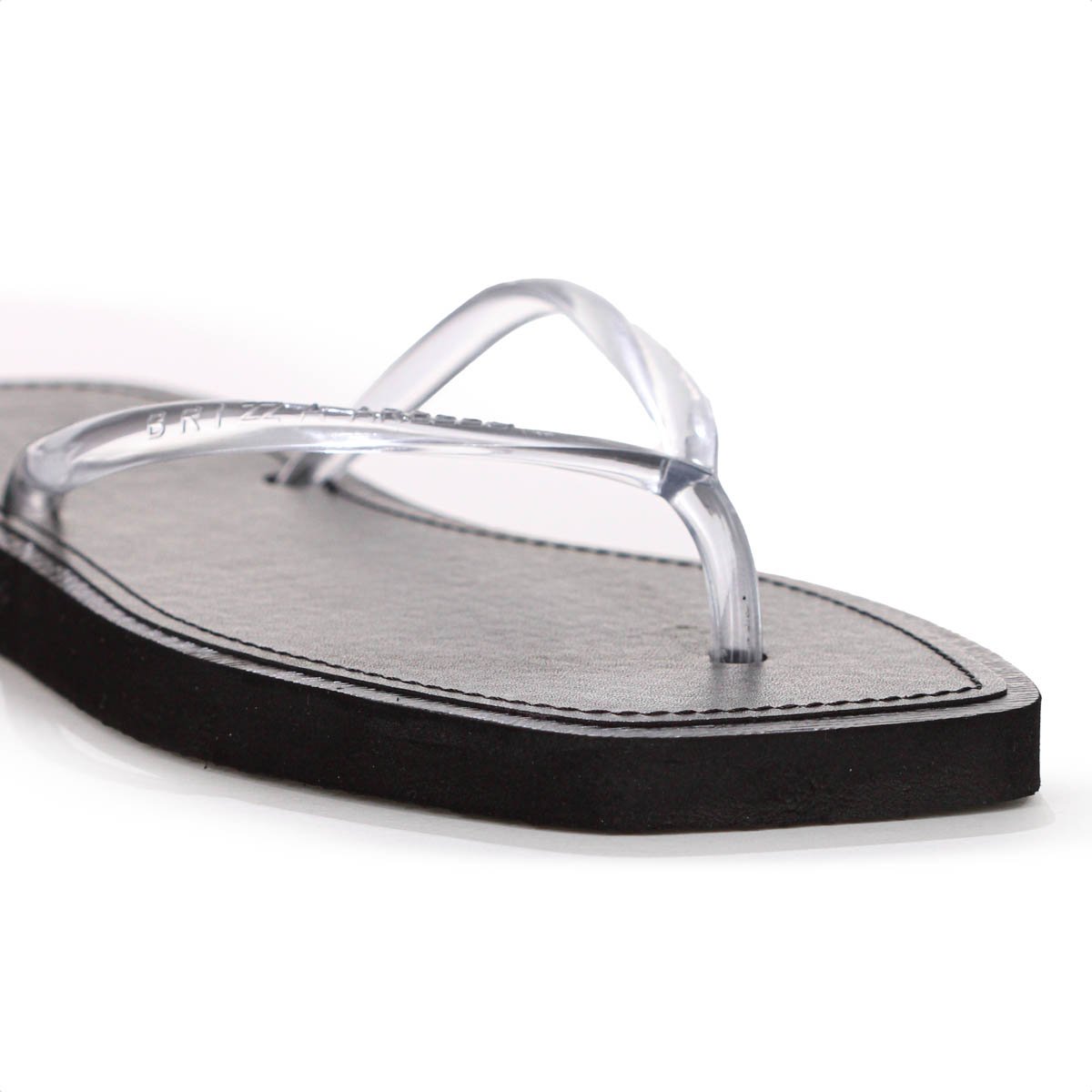 Chinelo Brizza Arezzo Tira Slim Square Preto - Feminino Preto 8