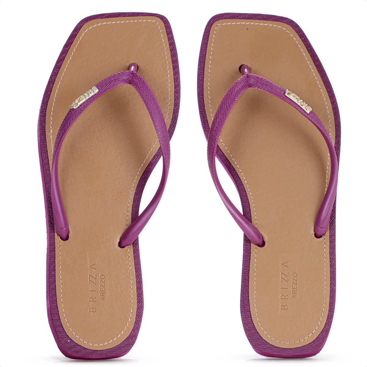 Chinelo Brizza Arezzo Bico Quadrado Roxo - Feminino