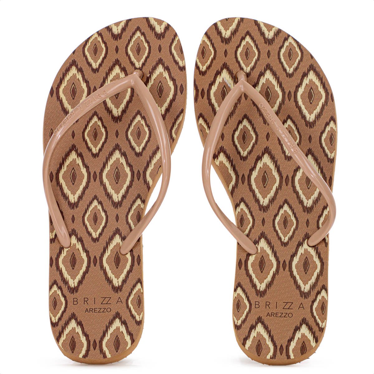 Chinelo Brizza Arezzo Tira Slim Ikat Marrom - Feminino