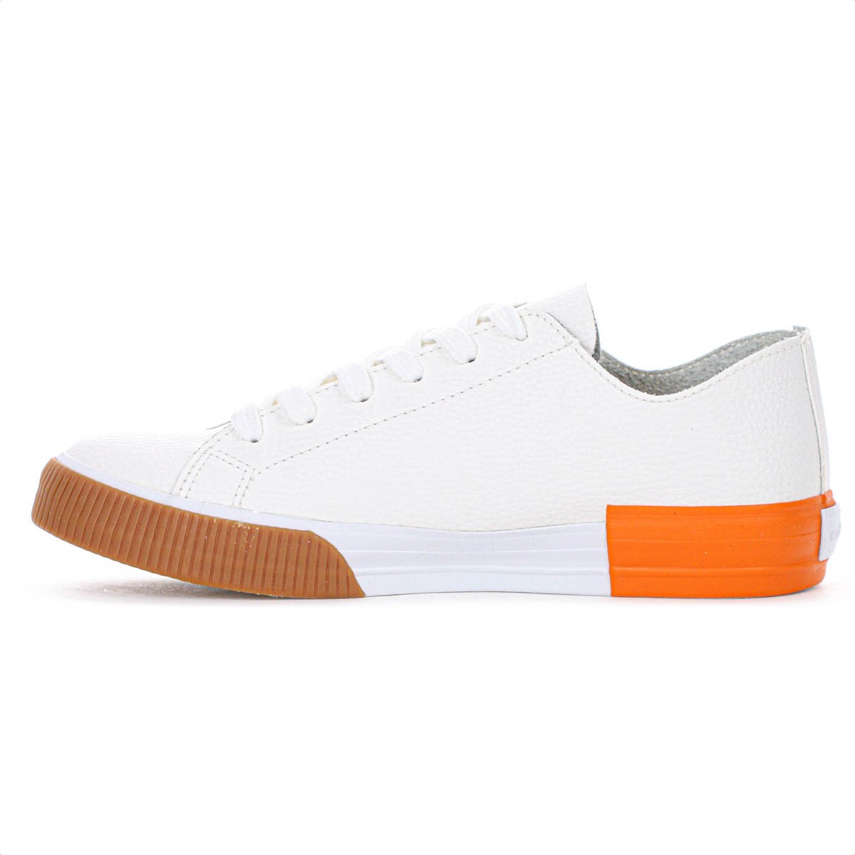 Tenis Colcci CF Simple Off White Laranja e Marrom - Feminino Off White 2