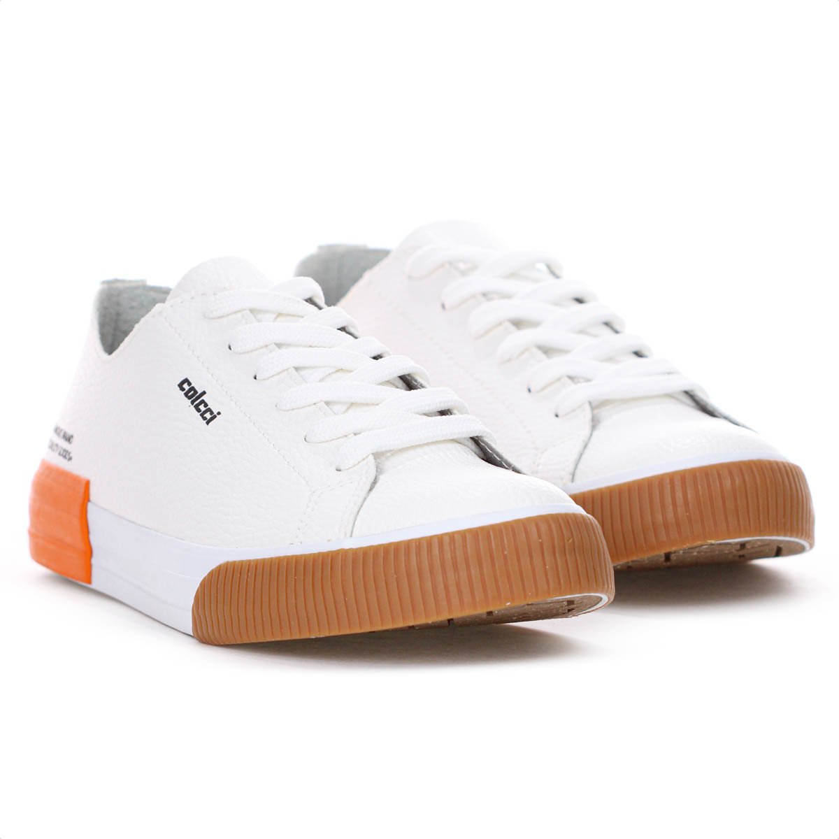 Tenis Colcci CF Simple Off White Laranja e Marrom - Feminino Off White 3