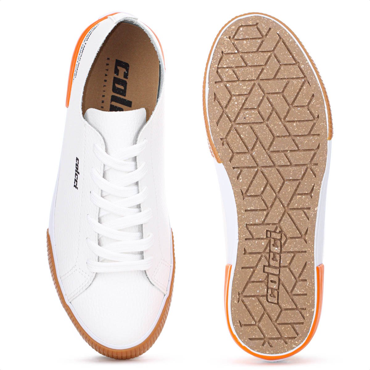 Tenis Colcci CF Simple Off White Laranja e Marrom - Feminino Off White 4