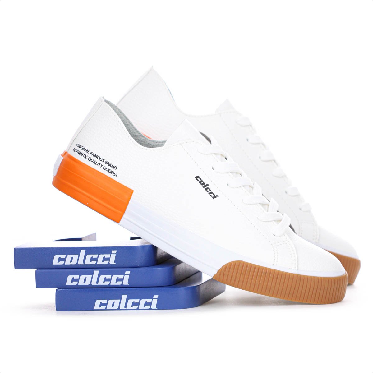 Tenis Colcci CF Simple Off White Laranja e Marrom - Feminino Off White 8