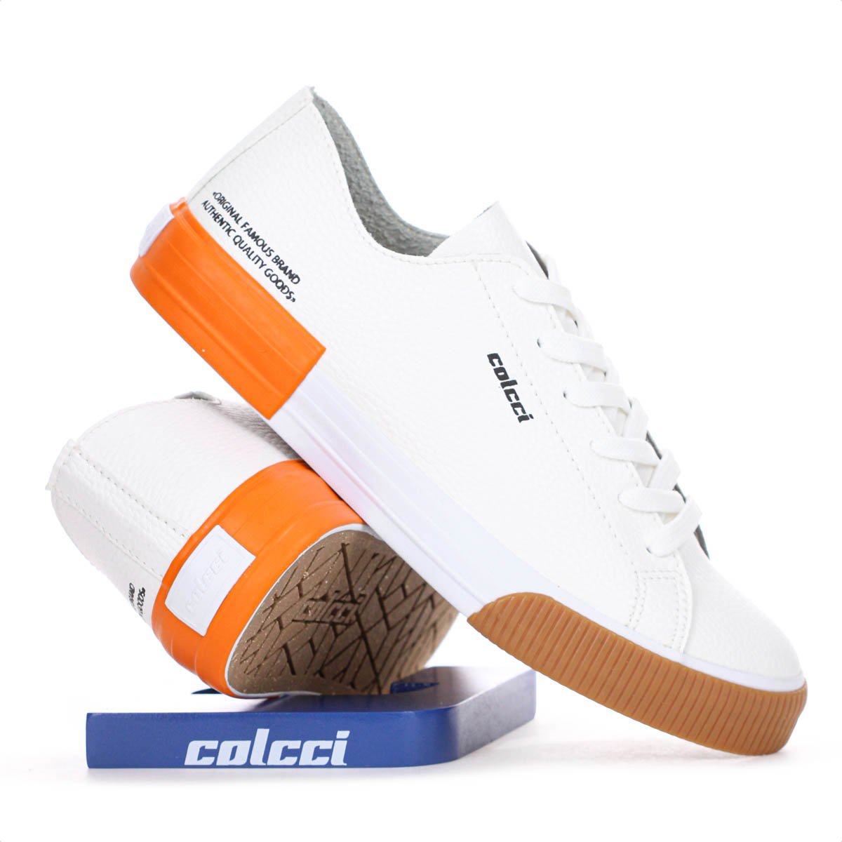 Tenis Colcci CF Simple Off White Laranja e Marrom - Feminino Off White 9