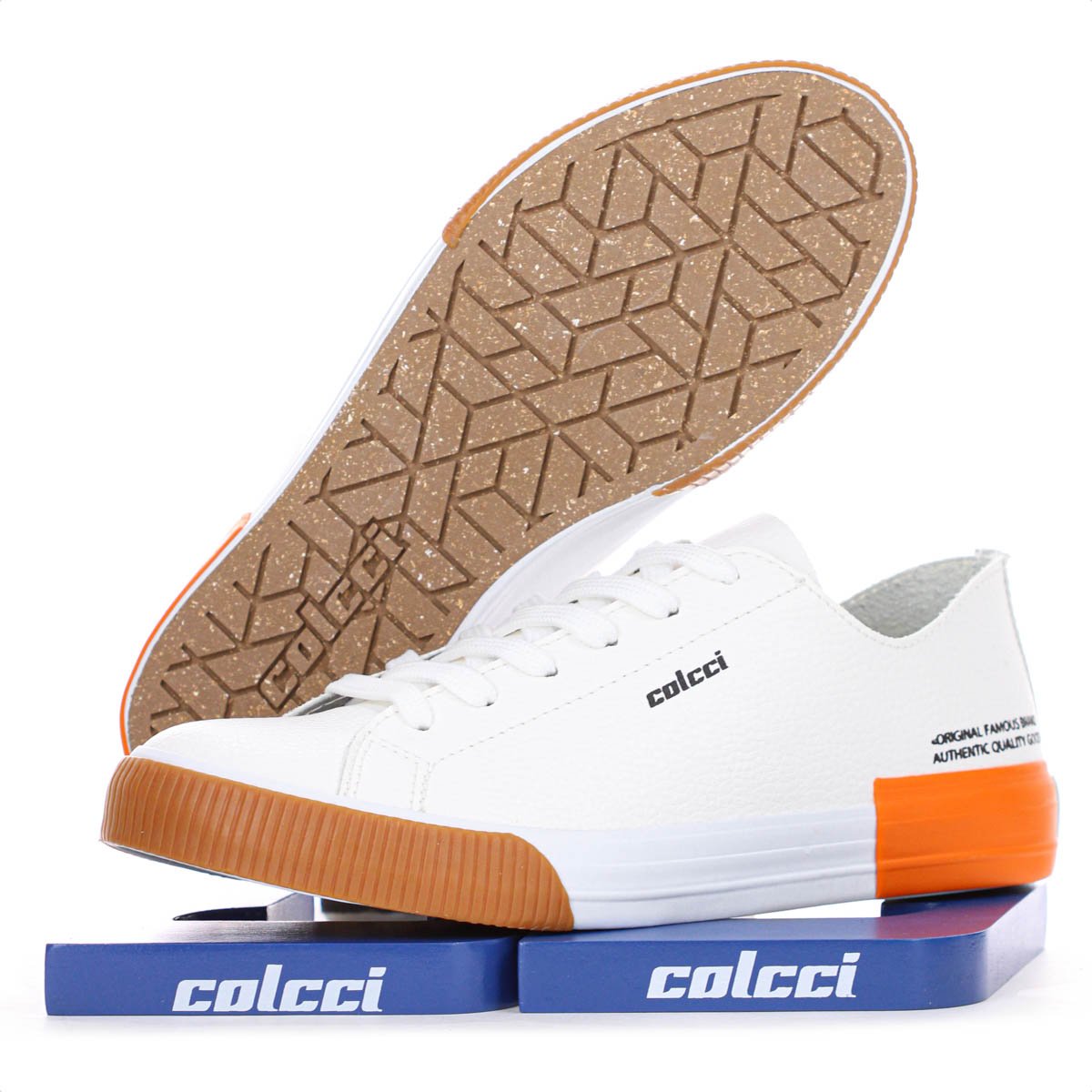 Tenis Colcci CF Simple Off White Laranja e Marrom - Feminino Off White 10