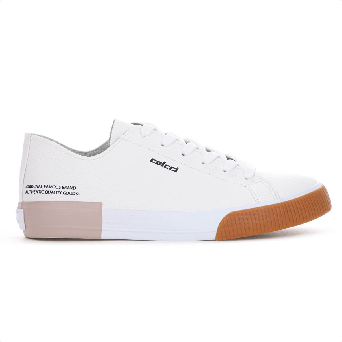 Tenis Colcci CF Simple Off White Bege e Marrom - Feminino
